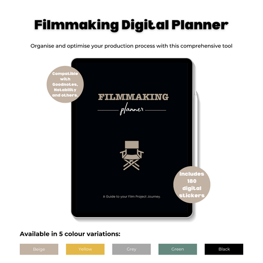 Filmmaking Digital Planner image showing beige planner variation.