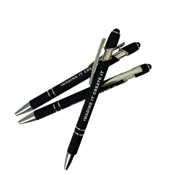 Black pens with 'Imagine It Create It' text on a white background