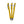 Three yellow pens with black tips and silver accents on a white background
