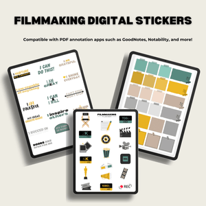Filmmaker Stickers | Digital & Printable | Pre - Cropped PNGs Filmmaking PlannerDigital StickersSTICKERS-DIGI