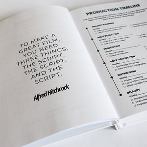 A video flip through of The Ultimate Film Production Organiser with a voice over talking about the commitment to pre-production