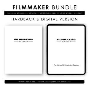 The Ultimate Film Production Organiser Bundle | Hardback + Interactive Digital film planner Filmmaking PlannerHardback, A5 Filmmaking Planner, Digital Planner