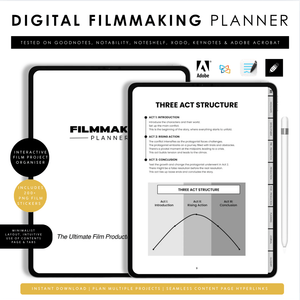 The Ultimate Film Production Organiser – Interactive Digital Edition (with 200 Bonus Stickers Filmmaking PlannerDigital Planner