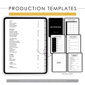 The Ultimate Film Production Organiser – Interactive Digital Edition (with 200 Bonus Stickers Filmmaking PlannerDigital Planner